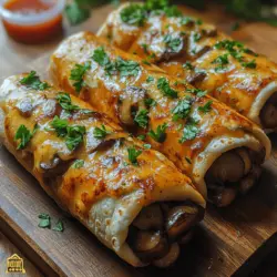 Crispy Mushroom Melt Wraps