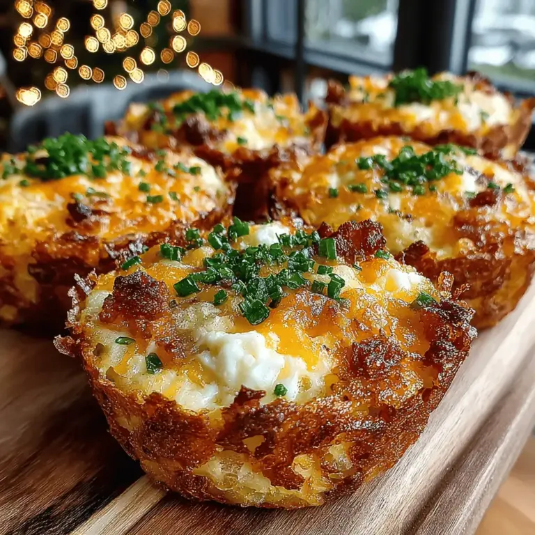When it comes to breakfast or brunch, few dishes can compete with the warm, comforting flavors of Golden Hashbrown Egg and Cheese Cupcakes. This innovative recipe takes the beloved components of a classic breakfast and transforms them into delightful individual servings that are not only visually appealing but also incredibly satisfying. Imagine a crispy hashbrown base, perfectly cradling fluffy scrambled eggs and melted cheese—each bite is a harmonious blend of textures and flavors that will leave you craving more.