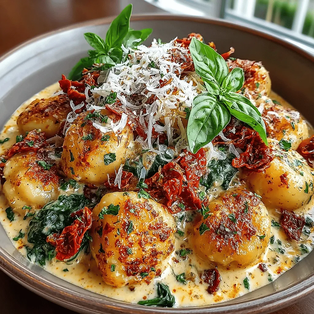 Welcome to the delightful world of Creamy Pesto Gnocchi with Sun-Dried Tomatoes, a dish that encapsulates the essence of comfort food while introducing an array of vibrant flavors. This creamy pasta dish combines the smooth, pillowy texture of gnocchi with the aromatic freshness of basil pesto, the tangy sweetness of sun-dried tomatoes, and the luxurious richness of heavy cream. Whether you're looking for a quick weeknight meal or an impressive dish for a special occasion, creamy pesto gnocchi fits the bill perfectly. Its simplicity in preparation belies the depth of flavors it offers, making it a favorite for cooks of all skill levels.