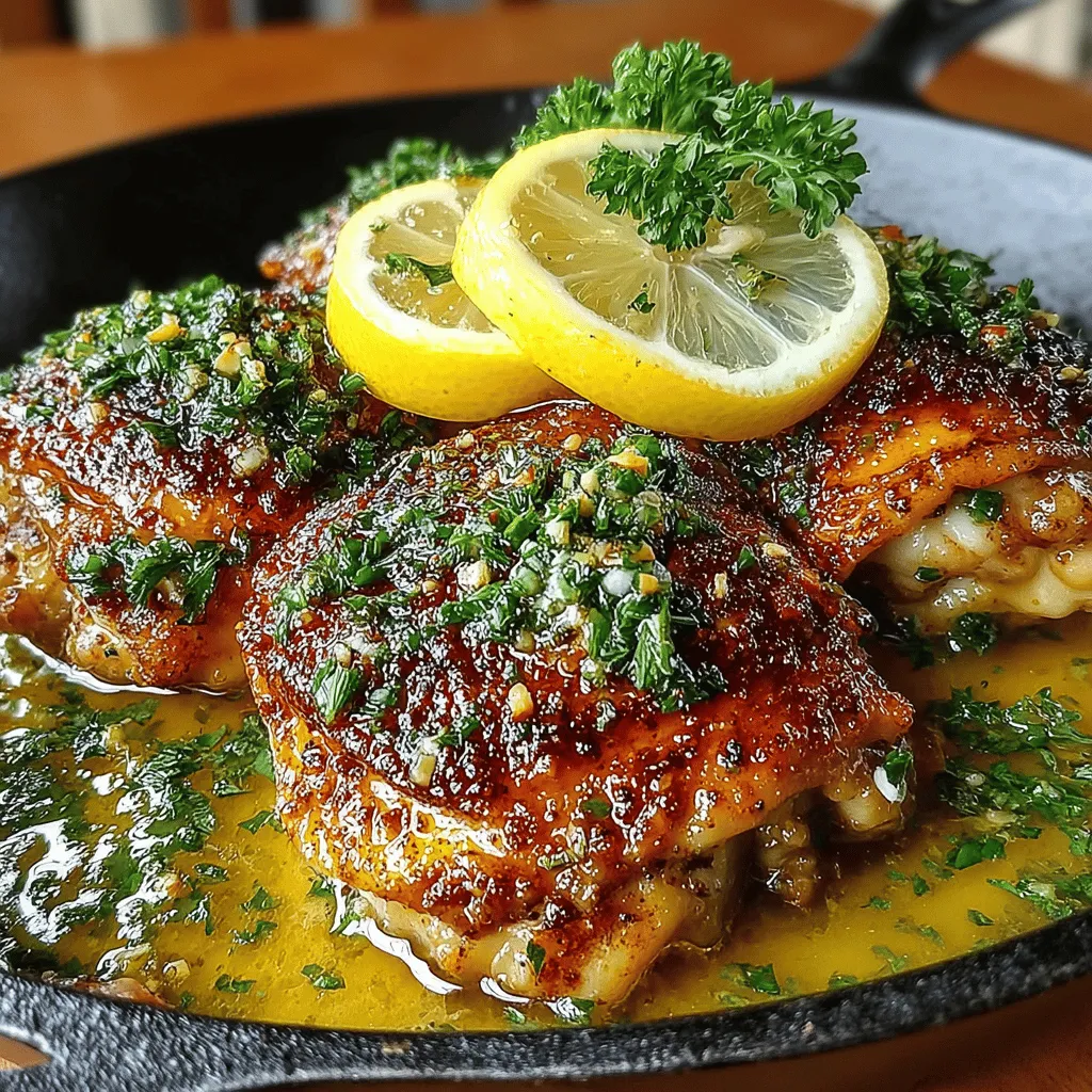 Golden Chicken Thighs with Lemon Butter Sauce