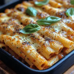 Cheesy Dreamy Tomato Basil Pasta Bake