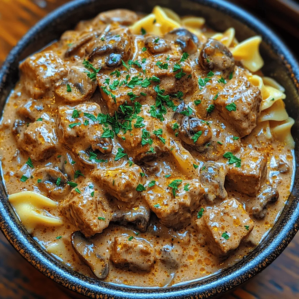 Cozy Comfort Slow Cooker Creamy Beef Stroganoff