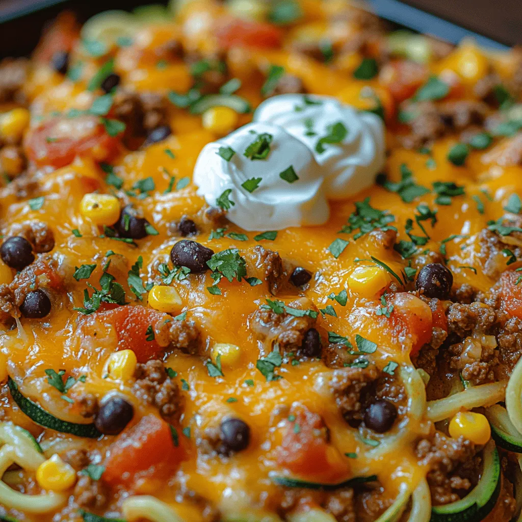 In the world of comfort food, casseroles hold a special place, combining convenience and rich flavors into one hearty dish. Today, we're exploring the delightful Cheesy Taco Zoodle Casserole, a nutritious twist on the classic taco experience. This innovative recipe brings together the robust flavors of taco seasoning with the freshness of spiralized zucchini, affectionately known as zoodles. Not only does this dish satisfy your cravings for tacos, but it also caters to those seeking a healthier meal option that doesn't skimp on taste.