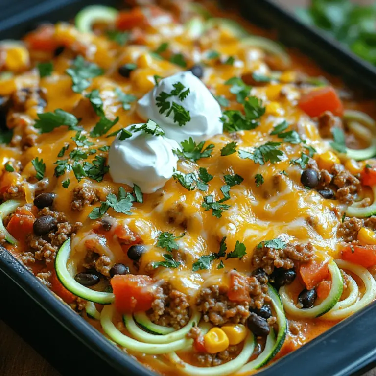 In the world of comfort food, casseroles hold a special place, combining convenience and rich flavors into one hearty dish. Today, we're exploring the delightful Cheesy Taco Zoodle Casserole, a nutritious twist on the classic taco experience. This innovative recipe brings together the robust flavors of taco seasoning with the freshness of spiralized zucchini, affectionately known as zoodles. Not only does this dish satisfy your cravings for tacos, but it also caters to those seeking a healthier meal option that doesn't skimp on taste.