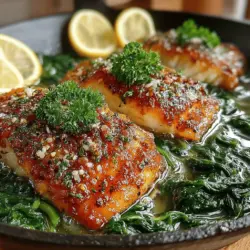 Zesty Lemon Pepper Tilapia with Garlic Spinach