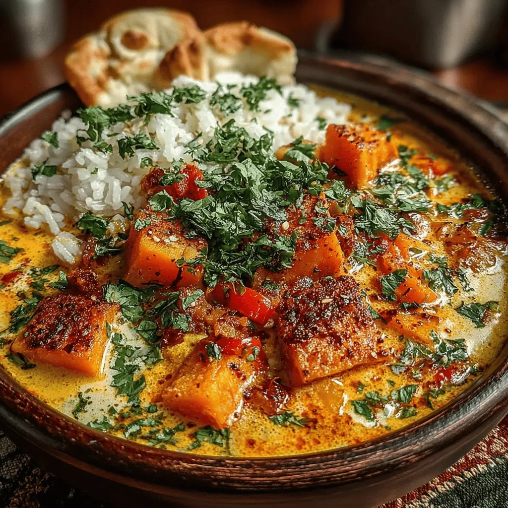 Creamy Chickpea & Sweet Potato Coconut Curry is a delightful dish that perfectly marries comforting flavors with nutritious ingredients. This vibrant curry showcases the rich, earthy sweetness of sweet potatoes and the hearty texture of chickpeas, all enveloped in a luscious coconut milk sauce. As you delve into each spoonful, you'll discover a harmonious blend of spices that elevates this dish, making it not just a meal but a warm embrace after a long day.