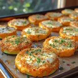 Zucchini, a versatile and delicious vegetable, has captivated home cooks and food enthusiasts alike with its mild flavor and adaptability in various dishes. Among the myriad ways to enjoy this nutritious squash, Crunchy Cheesy Zucchini Rounds stand out as a delightful treat that is both satisfying and healthy. This recipe not only serves as an enticing appetizer or snack but also integrates wholesome ingredients that cater to diverse dietary preferences. Whether you are looking for a gluten-free option, a low-calorie bite, or simply a way to incorporate more vegetables into your meals, these crunchy rounds are sure to please.