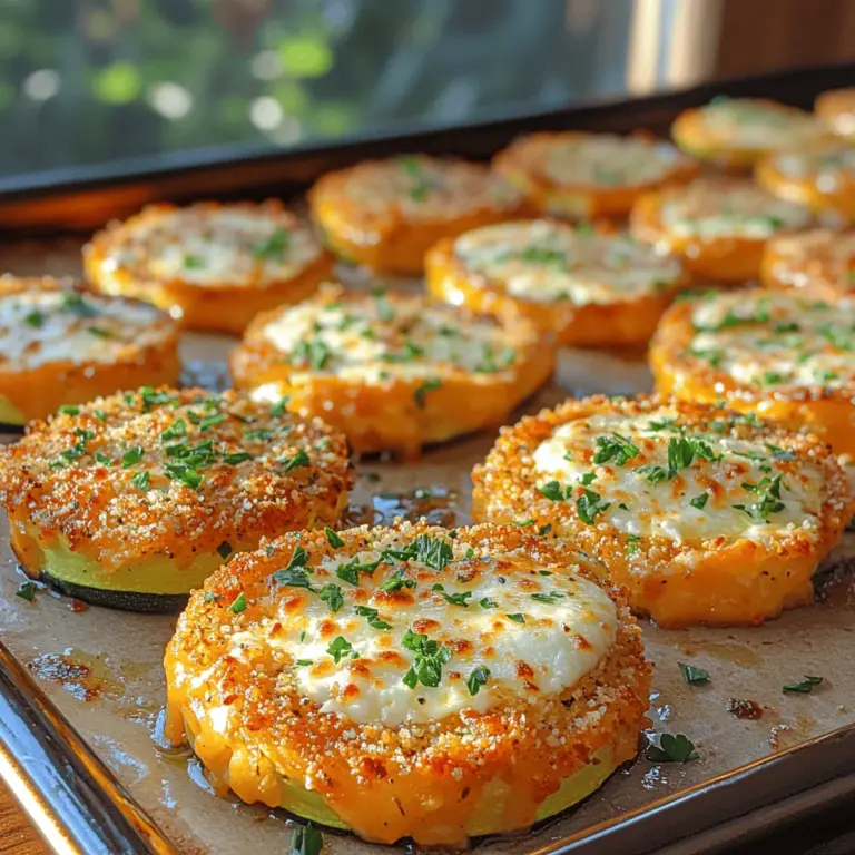 Zucchini, a versatile and delicious vegetable, has captivated home cooks and food enthusiasts alike with its mild flavor and adaptability in various dishes. Among the myriad ways to enjoy this nutritious squash, Crunchy Cheesy Zucchini Rounds stand out as a delightful treat that is both satisfying and healthy. This recipe not only serves as an enticing appetizer or snack but also integrates wholesome ingredients that cater to diverse dietary preferences. Whether you are looking for a gluten-free option, a low-calorie bite, or simply a way to incorporate more vegetables into your meals, these crunchy rounds are sure to please.