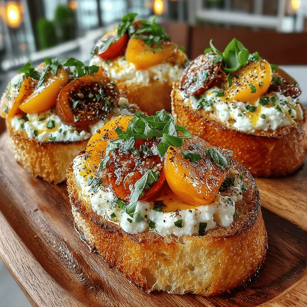 Crostini, with their crisp texture and endless topping possibilities, have long been a favorite choice for gatherings, parties, and casual snacking. This Italian classic is not only visually appealing but also offers a delightful combination of flavors that can be tailored to suit any palate. One standout variation that perfectly embodies the essence of summer is the Peach & Ricotta Crostini. This dish brings together the creamy richness of ricotta cheese and the juicy sweetness of ripe peaches, creating a harmonious blend that is as refreshing as it is delicious.