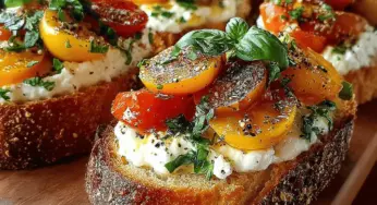 Peach & Ricotta Crostini: A Flavorful Delight