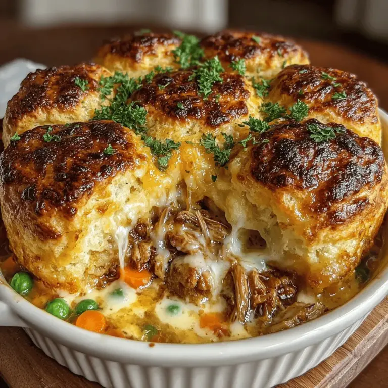 Pot pie has long been celebrated as a quintessential comfort food, synonymous with warmth and home-cooked nostalgia. This hearty dish, traditionally encased in a flaky pastry crust and brimming with savory fillings, stands as a beloved staple in many households. While the classic pot pie holds a special place in our hearts, the Flaky Chicken and Cheddar Biscuit Pot Pie introduces an exciting twist that elevates this comfort food to new heights. By substituting the conventional pastry crust with a light and fluffy cheddar biscuit topping, this recipe not only enhances the flavor profile but also adds a delightful texture that is both satisfying and indulgent.