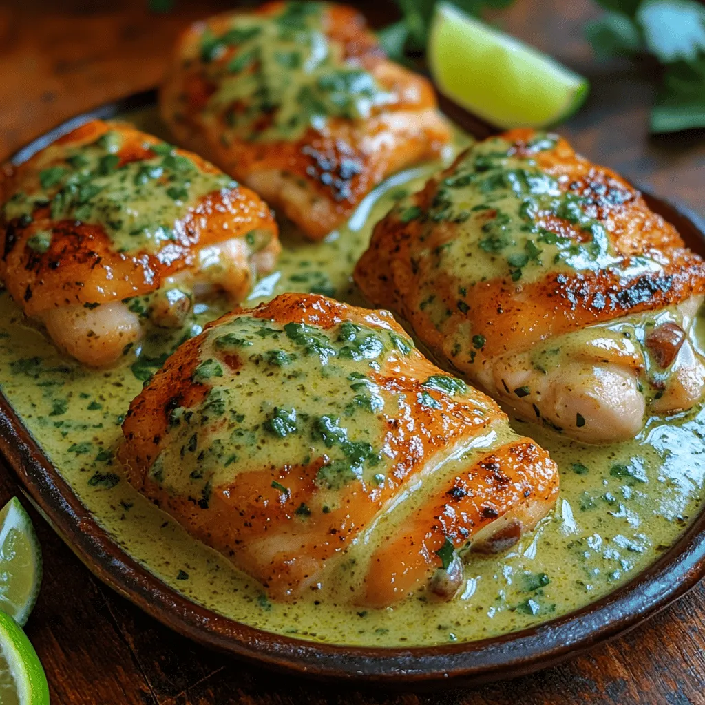Creamy Salsa Verde Chicken is a delightful dish that stands out for its vibrant flavors and comforting texture. This recipe captures the essence of traditional Mexican cuisine while offering a modern twist that makes it accessible for busy weeknight dinners. The combination of tender, seasoned chicken thighs glazed in a rich and creamy salsa verde sauce not only tantalizes the taste buds but also brings warmth and satisfaction to the dinner table. Whether you're feeding a family or hosting friends, this dish promises to impress with its simplicity and depth of flavor.