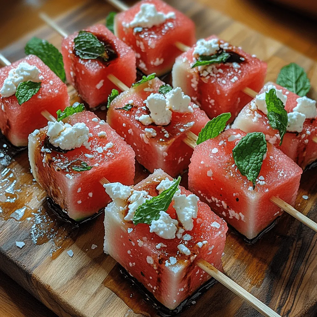The Sweet & Salty Watermelon Feta Bites recipe is a delightful and refreshing dish that perfectly balances the sweet juiciness of fresh watermelon with the creamy, salty goodness of feta cheese. This unique combination not only tantalizes your taste buds but also offers a vibrant presentation that makes it an ideal appetizer for summer gatherings, picnics, or even a light snack at home. With health-conscious eating on the rise, homemade recipes like this one allow you to take control of your ingredients, ensuring you enjoy a dish that is both delicious and nutritious.