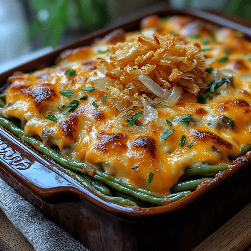 Green bean casserole has long held a special place in the hearts and homes of many, especially during holiday gatherings and family dinners. This classic dish, featuring tender green beans enveloped in a creamy mushroom sauce and topped with crispy fried onions, has become a staple due to its rich flavors and comforting nature. However, for those looking to elevate this beloved recipe, the Cheesy Green Bean Casserole Bake offers a delightful twist that transforms the traditional dish into something even more indulgent and satisfying.