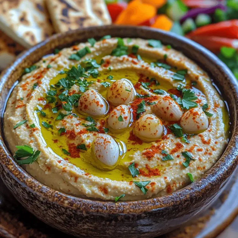 Hummus, a beloved staple of Middle Eastern cuisine, has transcended cultural boundaries to become a global favorite. This creamy, versatile dip is not only delicious but also packed with nutrients, making it a go-to choice for health-conscious eaters. Among the many variations of hummus, Creamy Roasted Garlic Hummus stands out for its rich, savory flavor profile that elevates traditional chickpea-based recipes to new heights. This delightful dip is a perfect blend of smooth chickpeas, roasted garlic, and tahini, delivering a velvety texture that is both satisfying and indulgent.