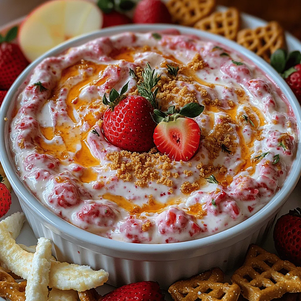 When it comes to indulgent desserts that are both simple to prepare and crowd-pleasing, few options can compete with the Sweet Strawberry Cheesecake Dip. This delightful concoction captures the essence of classic cheesecake in a format that's perfect for sharing. Whether you're hosting a lively gathering, planning a picnic, or simply craving a sweet treat during a cozy night in, this dip is versatile enough to fit any occasion. The creamy and luscious texture, combined with the vibrant flavor of fresh strawberries, makes this dip a favorite among both adults and children alike.
