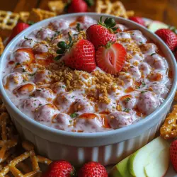 When it comes to indulgent desserts that are both simple to prepare and crowd-pleasing, few options can compete with the Sweet Strawberry Cheesecake Dip. This delightful concoction captures the essence of classic cheesecake in a format that's perfect for sharing. Whether you're hosting a lively gathering, planning a picnic, or simply craving a sweet treat during a cozy night in, this dip is versatile enough to fit any occasion. The creamy and luscious texture, combined with the vibrant flavor of fresh strawberries, makes this dip a favorite among both adults and children alike.