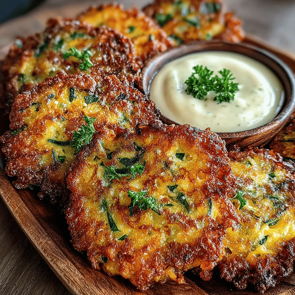Zucchini fritters are a delightful and versatile dish that can serve many purposes in your culinary repertoire, whether as a tantalizing appetizer, a satisfying snack, or even a light main course. These fritters are not only easy to make but also packed with flavor, making them an excellent option for those looking to introduce more vegetables into their meals. With the right balance of ingredients and a complementary garlic aioli, these fritters transform a simple vegetable into a dish that’s bursting with taste and texture.