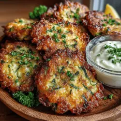 Zucchini fritters are a delightful and versatile dish that can serve many purposes in your culinary repertoire, whether as a tantalizing appetizer, a satisfying snack, or even a light main course. These fritters are not only easy to make but also packed with flavor, making them an excellent option for those looking to introduce more vegetables into their meals. With the right balance of ingredients and a complementary garlic aioli, these fritters transform a simple vegetable into a dish that’s bursting with taste and texture.