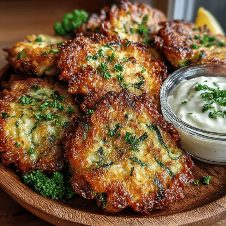Zucchini fritters are a delightful and versatile dish that can serve many purposes in your culinary repertoire, whether as a tantalizing appetizer, a satisfying snack, or even a light main course. These fritters are not only easy to make but also packed with flavor, making them an excellent option for those looking to introduce more vegetables into their meals. With the right balance of ingredients and a complementary garlic aioli, these fritters transform a simple vegetable into a dish that’s bursting with taste and texture.