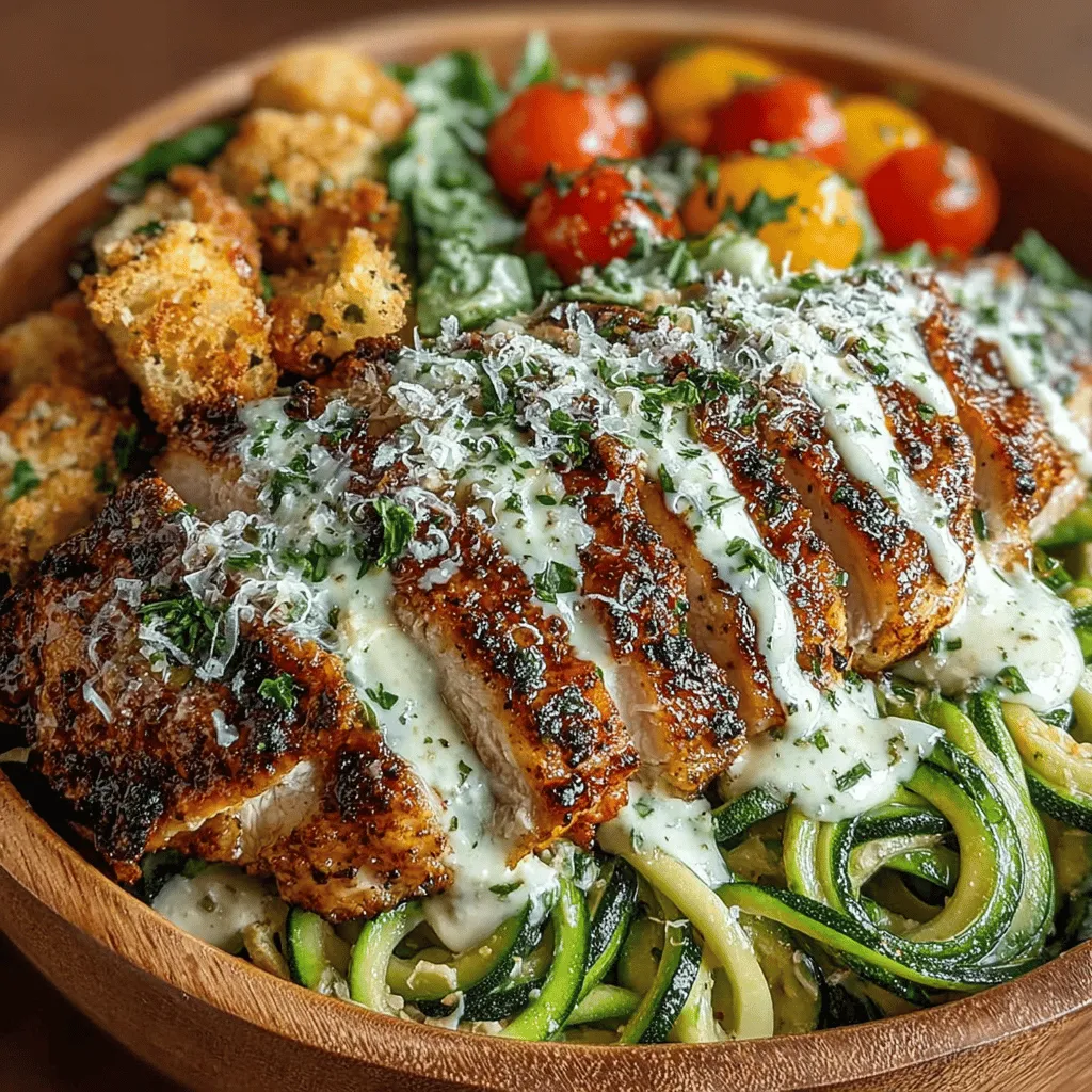 In recent years, the culinary landscape has seen a significant shift toward healthier eating habits, with salads emerging as a staple for those seeking nutritious yet satisfying meals. Among the myriad of salad options available, the Zesty Zucchini Noodle Chicken Caesar Salad stands out as a refreshing and innovative dish. This recipe is not only easy to prepare but also combines the classic flavors of a traditional Caesar salad with the vibrant freshness of zucchini noodles, making it a perfect choice for lunch, dinner, or even a light snack.