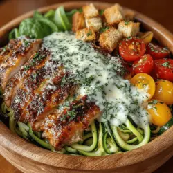 Zesty Zucchini Noodle Chicken Caesar Salad Recipe