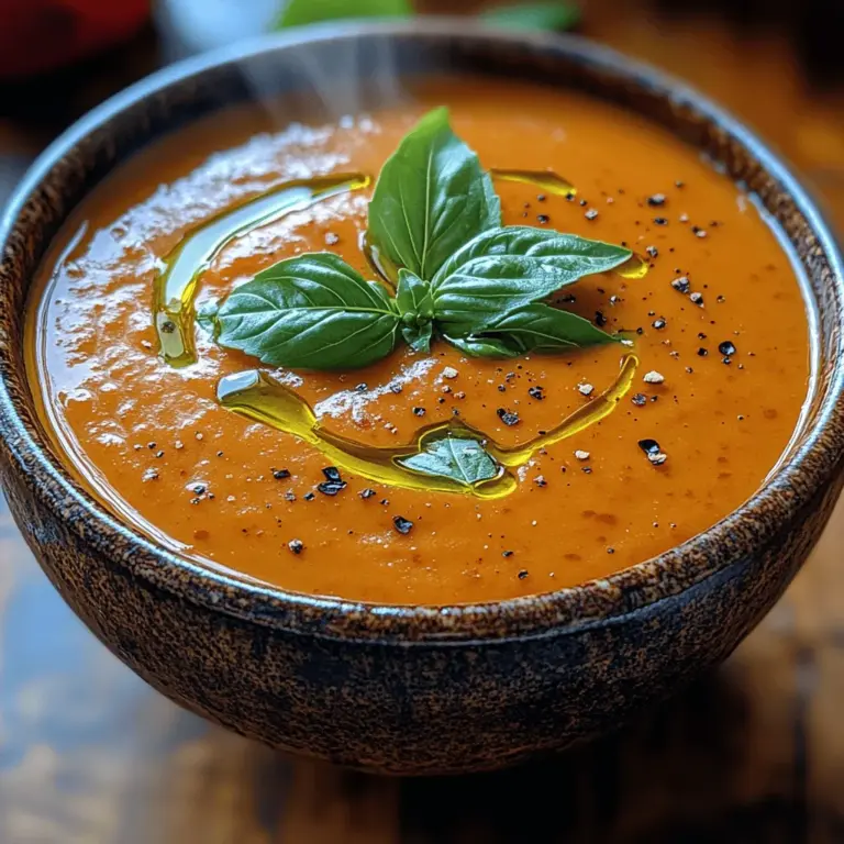 Heavenly Creamy Roasted Red Pepper Soup is more than just a meal; it’s an experience that warms the soul and tantalizes the taste buds. This vibrant dish combines the natural sweetness of roasted red peppers with the creaminess of a well-balanced soup, offering a delightful blend of flavors and textures. Its roots can be traced back to Mediterranean cuisine, where peppers are a staple ingredient, celebrated for their rich taste and nutritional benefits.