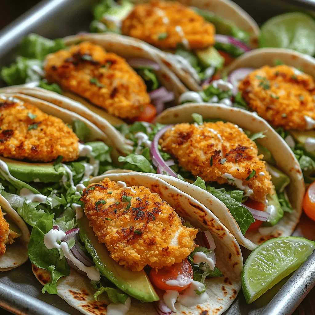 <strong>Introduction</strong>” /></p>
</p>
<h2>Insights on Achieving the Perfect Coating for a Crispy Texture</h2>
</p>
<p>Achieving the perfect crispy coating on your chicken is crucial for these wraps. It not only adds texture but enhances the overall flavor profile. To ensure an irresistible crunch, start by selecting the right breading technique. A common method is the classic three-step breading process: flour, egg wash, and breadcrumbs.</p>
</p>
<p>1. <strong>Flour</strong>: Use all-purpose flour seasoned with salt, pepper, and any other spices you prefer, such as paprika or garlic powder. This initial coating helps the egg adhere better to the chicken.</p>
</p>
<p>2. <strong>Egg Wash</strong>: Beat a couple of eggs and add a splash of water or milk. This mixture helps the breadcrumbs stick and adds moisture.</p>
</p>
<p>3. <strong>Breadcrumbs</strong>: Opt for panko breadcrumbs for a lighter, airier texture. They create a more pronounced crunch compared to regular breadcrumbs.</p>
</p>
<p>For an additional layer of flavor, consider adding grated Parmesan cheese or herbs directly into the breadcrumb mixture. This enhances the taste and contributes to a beautiful golden color when fried.</p>
</p>
<h2>Cooking the Chicken to Perfection</h2>
</p>
<p>Frying chicken to perfection is an art that requires attention to detail. Here’s how to do it:</p>
</p>
<h3>Detailed Instructions on Frying Chicken</h3>
</p>
<p>1. <strong>Prepare the Chicken</strong>: After coating your chicken pieces in the breading mixture, allow them to rest for about 10-15 minutes. This rest period helps the coating adhere better during frying.</p>
</p>
<p>2. <strong>Heat the Oil</strong>: In a large skillet or frying pan, pour enough oil to cover the bottom (about 1/4 inch deep). Heat the oil over medium-high heat until it reaches about 350°F (175°C). Use a kitchen thermometer for accuracy; if you don’t have one, test the oil by dropping in a small piece of bread—if it sizzles and bubbles immediately, the oil is ready.</p>
</p>
<p>3. <strong>Fry the Chicken</strong>: Carefully place the coated chicken pieces in the hot oil, avoiding overcrowding the pan. This ensures even cooking and maintains the oil temperature. Fry for about 4-5 minutes on each side or until the chicken is golden brown and cooked through.</p>
</p>
<p>4. <strong>Checking Internal Temperature</strong>: To ensure food safety, use a meat thermometer to check the internal temperature of the chicken. It should reach at least 165°F (75°C). This step is essential for preventing foodborne illnesses.</p>
</p>
<p>5. <strong>Achieving a Golden-Brown Crust</strong>: After frying, place the chicken on a plate lined with paper towels to absorb excess oil. For an extra crispy texture, you can place the fried chicken in a preheated oven at 200°F (93°C) while you finish frying the remaining pieces.</p>
</p>
<p>6. <strong>Avoiding Oily Chicken</strong>: To avoid a greasy finish, ensure the oil is hot enough before adding the chicken. Additionally, draining the chicken on paper towels helps maintain a crispy texture by reducing excess oil.</p>
</p>
<h2>Assembling Your Delicious Wraps</h2>
</p>
<p>Once your chicken is perfectly cooked, it’s time to assemble your wraps. This process is both straightforward and enjoyable, allowing for creativity in layering and customization.</p>
</p>
<h3>Step-by-Step Process for Assembling the Wraps</h3>
</p>
<p>1. <strong>Choose Your Wrap</strong>: Start with a large tortilla or wrap of your choice—flour, whole wheat, or spinach wraps all work well.</p>
</p>
<p>2. <strong>Layering Techniques</strong>: Begin by spreading a layer of your chosen sauce (such as ranch, chipotle mayo, or hummus) across the center of the wrap. This adds flavor and moisture while helping to hold the ingredients together.</p>
</p>
<p>3. <strong>Add the Chicken</strong>: Place the freshly fried chicken on top of the sauce. If you prefer, you can slice the chicken into strips for easier wrapping.</p>
</p>
<p>4. <strong>Include Vegetables</strong>: Add a generous portion of fresh vegetables. Sliced avocados, lettuce, tomatoes, and cucumbers are great options that complement the chicken beautifully.</p>
</p>
<p>5. <strong>Cheese and Extras</strong>: If desired, sprinkle some shredded cheese on top. Feta, mozzarella, or cheddar can enhance the flavor profile. You might also add extras like jalapeños for heat or olives for a briny touch.</p>
</p>
<h3>Suggestions for Customizing Wraps</h3>
</p>
<p>Feel free to personalize your wraps according to your taste. Consider adding:</p>
</p>
<p>– <strong>Fruits</strong>: Thinly sliced apples or mango for a sweet twist.</p>
<p>– <strong>Nuts</strong>: Toasted almonds or walnuts for added crunch.</p>
<p>– <strong>Herbs</strong>: Fresh cilantro or parsley for an aromatic finish.</p>
</p>
<h3>Tips for Wrapping Techniques</h3>
</p>
<p>To ensure your wraps are secure and the filling stays intact, follow these steps:</p>
</p>
<p>1. <strong>Fold the Sides</strong>: After layering your fillings, fold the sides of the tortilla inward.</p>
</p>
<p>2. <strong>Roll Tightly</strong>: Starting from the bottom (the side closest to you), roll the wrap tightly while keeping the sides tucked in.</p>
</p>
<p>3. <strong>Seal the Wrap</strong>: If needed, you can secure the wrap with a toothpick or wrap it in parchment paper to hold its shape until serving.</p>
</p>
<h2>Serving Suggestions and Pairings</h2>
</p>
<p>Crispy Chicken Avocado Wraps are delightful on their own, but pairing them with complementary sides can elevate the meal.</p>
</p>
<h3>Ideas for Pairing the Wraps</h3>
</p>
<p>1. <strong>Chips</strong>: Serve your wraps with tortilla chips or potato chips for added crunch. Consider offering a dip like guacamole or salsa on the side.</p>
</p>
<p>2. <strong>Salads</strong>: A fresh green salad with a citrus vinaigrette can balance the richness of the wraps. Incorporate ingredients like arugula, mixed greens, or even quinoa for a nutritious side.</p>
</p>
<p>3. <strong>Dips</strong>: Pair your wraps with dips like tzatziki, ranch dressing, or a spicy aioli, which can enhance the flavor experience.</p>
</p>
<h3>Discussion on the Role of Lime Wedges</h3>
</p>
<p>Don’t forget to serve lime wedges alongside your wraps. A squeeze of fresh lime juice brightens the flavors and adds a refreshing zest. This simple addition can elevate the dish, making it even more enjoyable.</p>
</p>
<h3>Creative Serving Ideas</h3>
</p>
<p>These wraps are versatile and can be served in various settings:</p>
</p>
<p>– <strong>Casual Lunches</strong>: Perfect for picnics or lunchboxes, these wraps are easy to transport and can be made in advance.</p>
<p>– <strong>Formal Gatherings</strong>: Present the wraps on a platter with an assortment of dips for a sophisticated appetizer at parties.</p>
<p>– <strong>Game Day</strong>: Serve them as finger food while watching the big game. They’re sure to be a hit among friends and family.</p>
</p>
<h2>Nutritional Information</h2>
</p>
<p>Understanding the nutritional benefits of your Crispy Chicken Avocado Wraps can help you make informed choices.</p>
</p>
<h3>Overview of Nutritional Benefits</h3>
</p>
<p>These wraps provide a well-balanced meal, rich in protein, healthy fats, and essential nutrients. Here’s a general breakdown per serving:</p>
</p>
<p>– <strong>Calories</strong>: Approximately 500-600 calories, depending on the ingredients used.</p>
<p>– <strong>Protein</strong>: Around 30-35 grams, primarily from the chicken and cheese.</p>
<p>– <strong>Fats</strong>: About 20-25 grams, mainly from the avocado and cooking oil.</p>
<p>– <strong>Carbohydrates</strong>: Approximately 40-45 grams, depending on the type of wrap and added vegetables.</p>
</p>
<h3>Discussion on Making the Wraps Healthier</h3>
</p>
<p>To make your wraps even healthier, consider these modifications:</p>
</p>
<p>– <strong>Use Whole Grain Wraps</strong>: Opt for whole grain or low-carb tortillas to increase fiber content.</p>
<p>– <strong>Minimize Oil</strong>: Bake the chicken instead of frying for a healthier option while still achieving a crispy texture.</p>
<p>– <strong>Add More Vegetables</strong>: Load up on fresh veggies to enhance the nutritional profile and lower calorie density.</p>
</p>
<h2>Conclusion</h2>
</p>
<p>Crispy Chicken Avocado Wraps are a delicious and satisfying meal that can be enjoyed in various settings, from casual lunches to festive gatherings. With the right techniques for frying chicken, assembling the wraps, and pairing them with complementary sides, you can create an unforgettable dish that everyone will love.</p>
</p>
<p>Don’t hesitate to experiment with flavors and ingredients to find your perfect combination. The versatility of wraps allows for endless possibilities, making them a staple in your culinary repertoire. We encourage you to try making these wraps at home, savoring every bite of the crispy chicken, creamy avocado, and fresh vegetables. Enjoy the process, and let your creativity shine in the kitchen!</p>
</div>