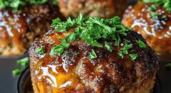 Sweet & Savory Honey Garlic Glazed Meatloaf Minis