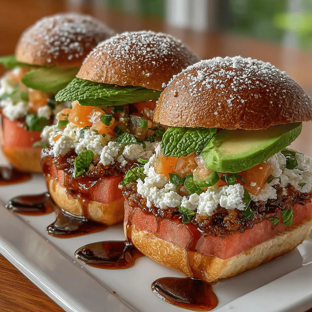 As the warm summer sun beckons us to enjoy outdoor gatherings, it's time to shake up our usual barbecue fare with a refreshing and innovative dish: Spicy Watermelon Sliders. This unique take on traditional burgers captures the essence of summer with its vibrant flavors and enticing presentation. Perfect for health-conscious eaters and vegetarians alike, these sliders boast a delightful fusion of sweet, spicy, and savory elements, making them a must-try for your next cookout or picnic.