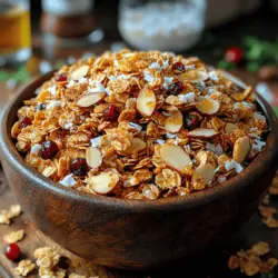 Granola has become a beloved breakfast staple and snack option for many, offering a delightful blend of crunch and flavor that can be enjoyed in various ways. The recipe for Toasted Almond Coconut Granola, in particular, stands out for its perfect balance of nutty almonds and tropical coconut, which together create a deliciously satisfying dish. Originating in the health-conscious realms of America, granola has roots that trace back to the late 19th century when it was first developed as a health food. Over the years, it has evolved from a simple blend of oats and nuts to a versatile canvas that accommodates a wide array of ingredients and flavors.