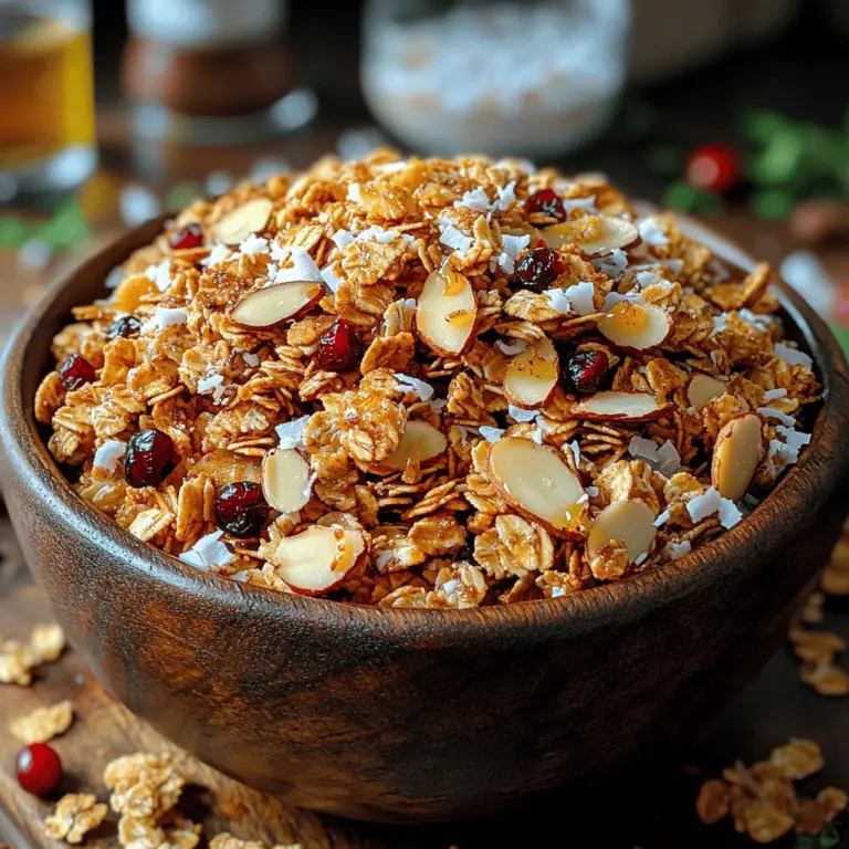 Granola has become a beloved breakfast staple and snack option for many, offering a delightful blend of crunch and flavor that can be enjoyed in various ways. The recipe for Toasted Almond Coconut Granola, in particular, stands out for its perfect balance of nutty almonds and tropical coconut, which together create a deliciously satisfying dish. Originating in the health-conscious realms of America, granola has roots that trace back to the late 19th century when it was first developed as a health food. Over the years, it has evolved from a simple blend of oats and nuts to a versatile canvas that accommodates a wide array of ingredients and flavors.