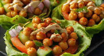 Spicy Crispy Chickpea Lettuce Cups