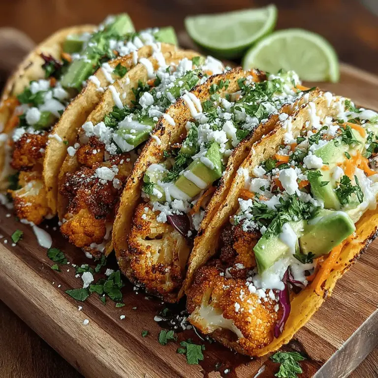 In recent years, the culinary world has witnessed a remarkable shift toward plant-based cooking, with tacos at the forefront of this trend. Golden roasted cauliflower tacos exemplify this movement, showcasing the incredible versatility and rich flavors that vegetables can bring to traditional dishes. With their satisfying texture and vibrant taste, these tacos cater to a diverse audience, appealing to both vegetarians and meat lovers alike. As more people seek out meat alternatives for health, environmental, or ethical reasons, this recipe stands out as a delicious option that doesn’t compromise on flavor or enjoyment.