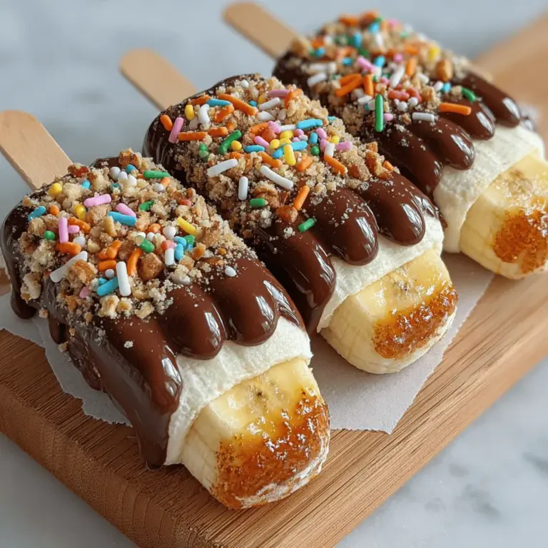 Choco-Banana Bliss Pops are the perfect fusion of rich chocolate and sweet, creamy bananas, creating a delightful dessert that appeals to palates of all ages. These frozen treats are not only delicious but also offer a healthier alternative to traditional desserts, making them a fantastic choice for guilt-free indulgence. With their vibrant flavor and satisfying texture, these pops are bound to please everyone at your next gathering or family night.