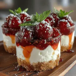 In the world of desserts, few treats can rival the refreshing and indulgent experience of a parfait. These layered delights not only offer visual appeal but also an enticing combination of flavors and textures that make each bite a unique experience. Among the myriad of parfait recipes, Delightful Cherry Bliss Parfaits hold a special place, celebrated for their vibrant presentation and the harmonious blend of seasonal cherries, creamy layers, and the nostalgic crunch of graham crackers. With their delectable taste and inviting aesthetic, these parfaits are perfect for a variety of occasions—be it a family gathering, a romantic dinner, or simply a well-deserved moment of self-indulgence.