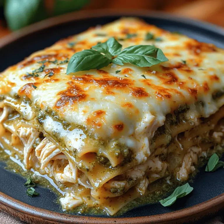 Lasagna is a dish that holds a special place in the hearts of many, celebrated for its comforting layers of pasta, rich sauces, and mouthwatering fillings. Traditionally, this Italian classic features a harmonious blend of meat, cheese, and tomato sauce. However, the culinary world is brimming with creativity, inspiring chefs and home cooks alike to reimagine this beloved dish. One delightful iteration is the Creamy Pesto Chicken Lasagna, which elevates the classic recipe with the vibrant flavors of basil pesto and tender chicken. This version not only offers an indulgent experience but also introduces a fresh twist that is sure to captivate your taste buds.