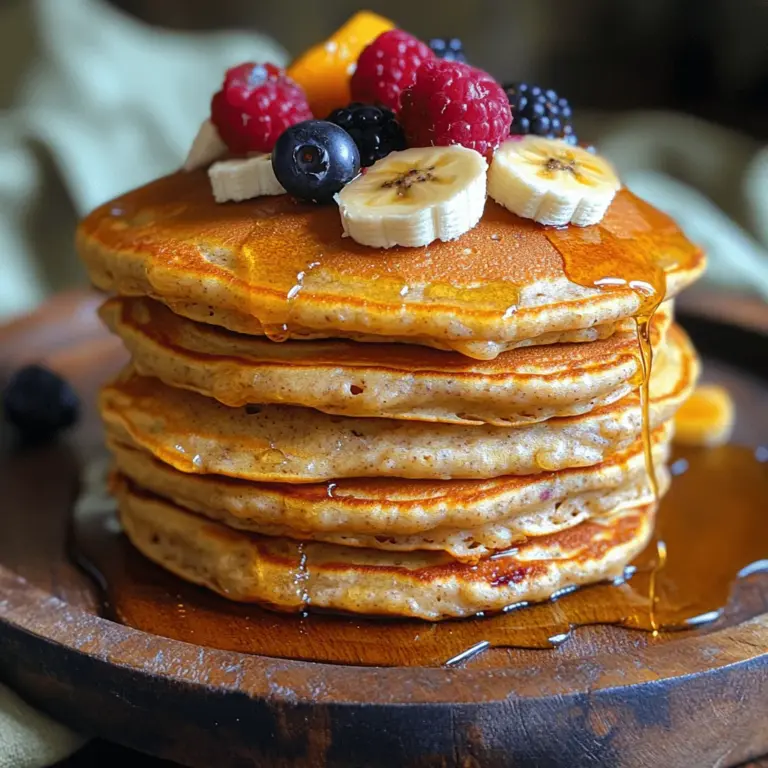 When making Protein Power Oat Pancakes, the first step involves blending oats to create a flour-like consistency. This is crucial because the texture of the oats significantly affects the pancakes’ overall fluffiness and mouthfeel. Start with rolled oats, which are preferred for their ability to blend smoothly while retaining their nutritional benefits.