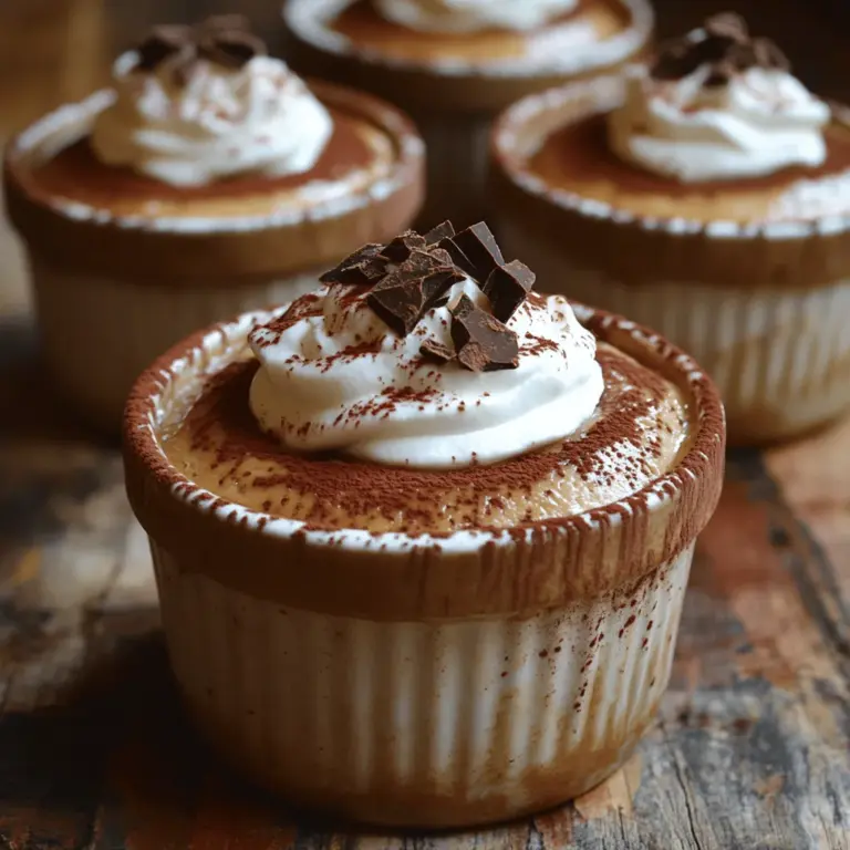 Indulgent Espresso Custard Pots are a delightful dessert that brings together the rich flavors of coffee and the creaminess of custard in a presentation that is as elegant as it is delicious. Originating from the French tradition of custard-making, this dessert encapsulates the essence of classic French patisserie while incorporating the robust taste of espresso. The evolution of custard as a dessert can be traced back to the medieval period, where it was often enjoyed by nobility. Over the centuries, custards have found their way into various culinary traditions around the world, becoming a staple in many cultures due to their versatility and comforting nature.