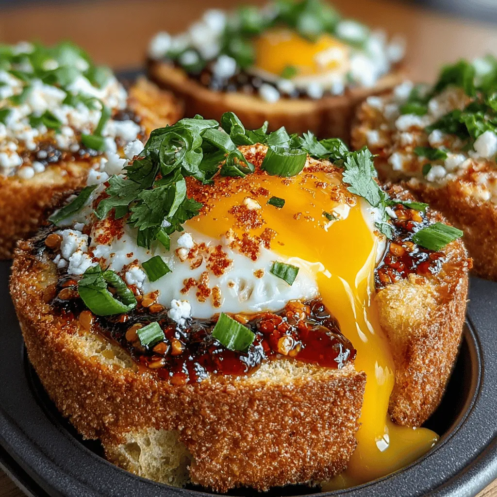Chili Cheese Egg Toast Cups are a delightful fusion of textures and flavors that make for an irresistible breakfast or brunch option. This unique recipe combines the heartiness of chili, the richness of eggs, and the melty goodness of cheese, all encased in crispy bread cups. The result is a dish that not only nourishes but also excites the palate, making it a standout choice for any meal of the day. Whether you're hosting a brunch gathering or looking for a cozy breakfast at home, these toast cups are sure to impress.