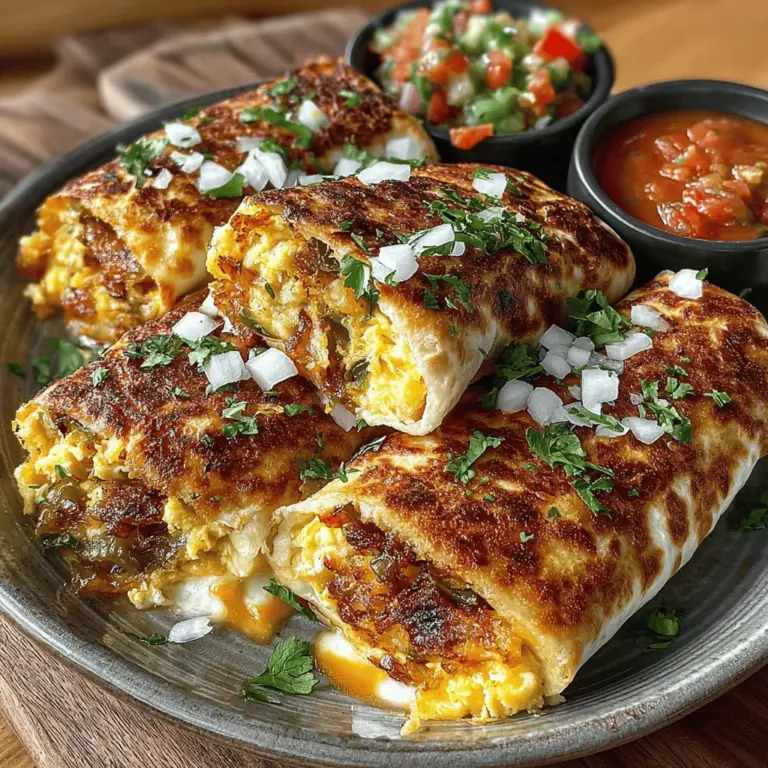 The Hatch Green Chili Egg Breakfast Burrito is a delightful morning treat that combines the rich flavors of scrambled eggs and the unique heat of Hatch green chilies, all wrapped up in a soft tortilla. This dish has gained tremendous popularity, not only for its delicious taste but also for its convenience, making it a favorite choice for busy mornings or leisurely brunches. The breakfast burrito's versatility allows home cooks to customize it with various ingredients, accommodating different palates and dietary preferences.