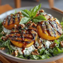 As the sun shines brightly and the temperatures rise, few dishes capture the essence of summer quite like a vibrant salad. The Sun-Kissed Grilled Peach and Burrata Salad is a delightful combination of flavors and textures that embraces the warmth of the season. With its juicy, sweet peaches, creamy burrata cheese, and peppery arugula, this salad not only tantalizes the taste buds but also nourishes the body with fresh, seasonal ingredients. The harmonious blend of these components creates a refreshing dish that is perfect for outdoor gatherings, picnics, or simply a light meal on a warm summer day.