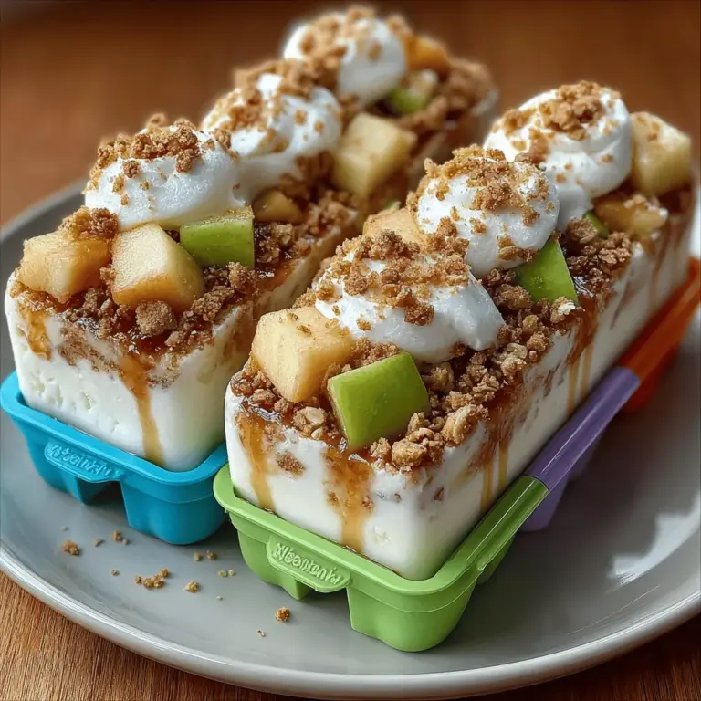If you’re searching for a dessert that combines indulgence with health benefits, look no further than Frozen Yogurt Apple Pie Chunks. This delightful treat captures the essence of classic apple pie while offering a lighter, refreshing twist. Utilizing fresh Granny Smith apples and creamy yogurt, this recipe evokes nostalgic flavors that remind us of cozy family gatherings and warm summer evenings. The beauty of Frozen Yogurt Apple Pie Chunks lies not only in its taste but also in its versatility; whether you’re hosting a family barbecue, a picnic in the park, or simply looking for a wholesome snack, these bite-sized treats are sure to impress.