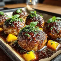 Sweet & Savory Baked Peach Meatballs Recipe