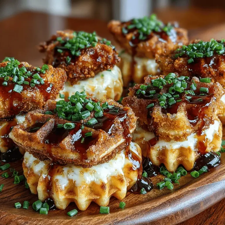 The combination of fried chicken and waffles is a beloved staple of Southern cuisine, known for its delightful blend of savory and sweet flavors. This dish has transcended regional boundaries to become a favorite nationwide, celebrated for its comforting essence and satisfying taste. In recent years, the trend of miniaturizing traditional dishes has gained momentum, making it possible to enjoy classic flavors in bite-sized portions. Enter the Mini Chicken & Waffle Bites—an innovative twist on a traditional favorite that serves as the perfect appetizer or party snack.