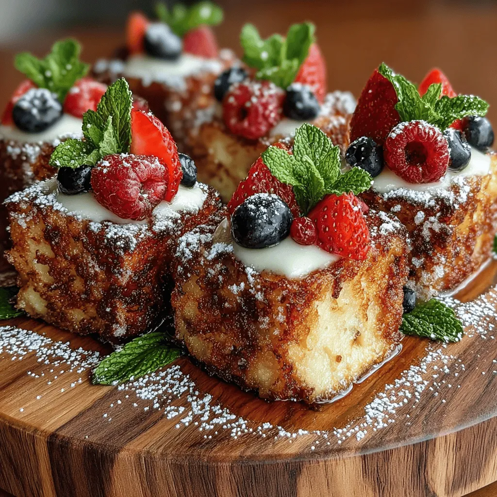 French toast has long been celebrated as a staple in breakfast and brunch culture. Its origins can be traced back to ancient times, but it has continued to evolve, finding its way onto the menus of cafes and homes alike. The classic preparation involves soaking slices of bread in a mixture of eggs and milk before frying them to golden perfection. However, the rising popularity of bite-sized treats has led to the creation of mini versions that are not only adorable but also practical for serving at gatherings.