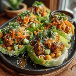 Spicy Tahini Chickpea Lettuce Wraps Recipe