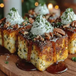 When preparing your Cozy Baked Pumpkin French Toast Squares, one crucial step is ensuring that the bread cubes are thoroughly coated in the custard mixture without breaking them apart. To achieve this, use a gentle folding method. Start by adding the cubed bread to the bowl with your pumpkin mixture. Instead of stirring aggressively, which can lead to mushy bread, use a spatula or a large spoon to lift the bread from the bottom, gently turning it over. This method helps to evenly distribute the custard while maintaining the integrity of the bread cubes. Aim for even coating, ensuring each piece is soaked in the delicious mixture, allowing for maximum flavor absorption during baking.