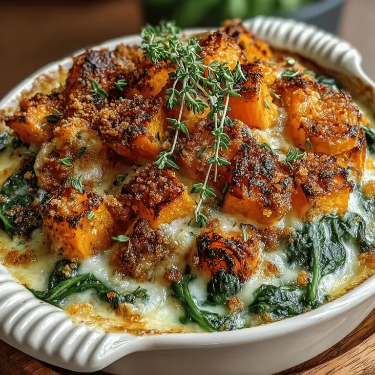 As the leaves change color and the air turns crisp, there's a certain warmth and comfort that comes from cooking with seasonal ingredients. One such dish that embodies this spirit is the Butternut Squash & Spinach Delight Gratin. This delightful recipe seamlessly combines the natural sweetness of butternut squash with the earthy flavor of spinach, creating a dish that is not only visually appealing but also packed with nutrients. Its creamy texture and rich flavors make it an ideal choice for a cozy family dinner or a festive gathering.
