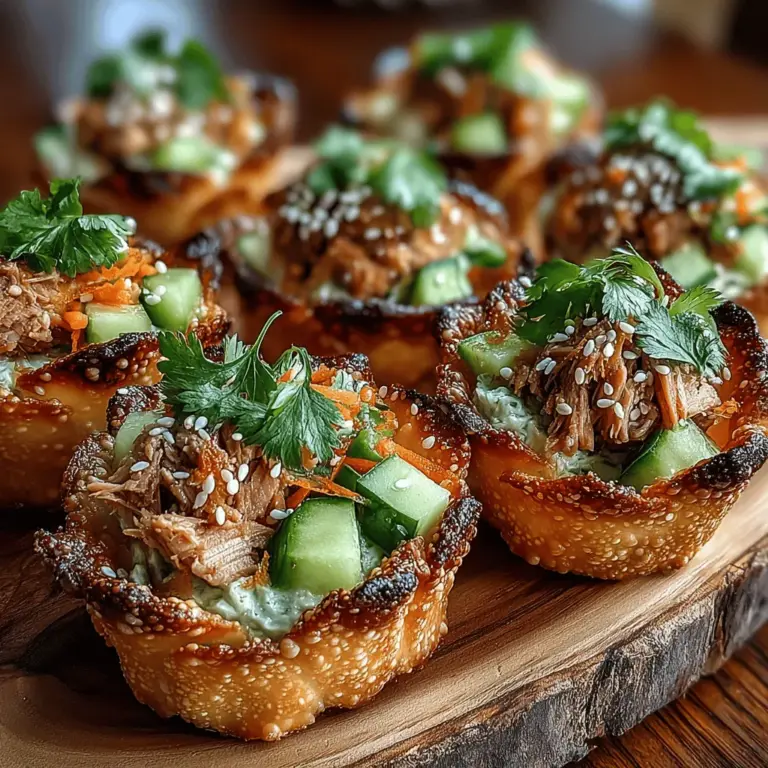 If you're searching for a fresh, flavorful appetizer that will impress your guests and satisfy your taste buds, look no further than Mini Tuna Avocado Wonton Cups. These bite-sized delights are not only visually appealing but also pack a punch in terms of flavor and nutrition. The creamy avocado combined with savory tuna creates a balanced dish that is both satisfying and health-conscious. With a delightful crunch from the baked wonton cups, these appetizers are perfect for gatherings, parties, or even a light snack.